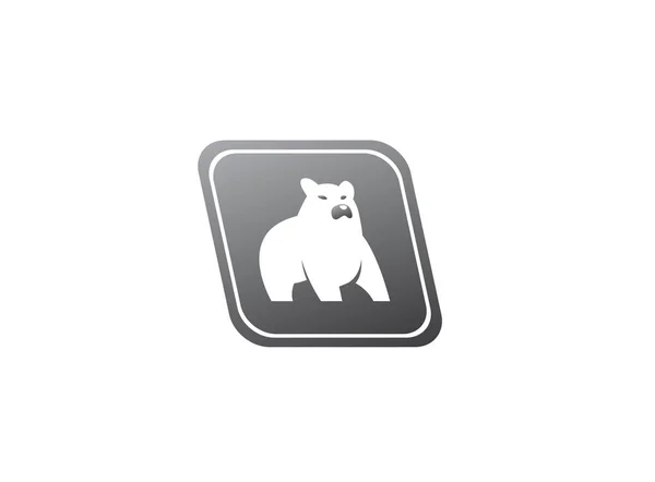 Urso Ícone Simples Isolado Fundo Branco — Vetor de Stock