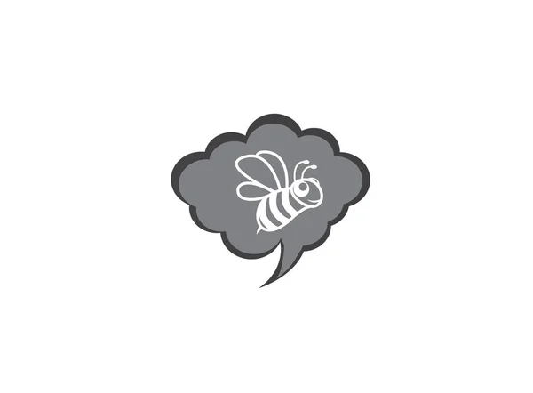 Miód Pszczeli Logo Bańce Mowy Białym Tle — Wektor stockowy