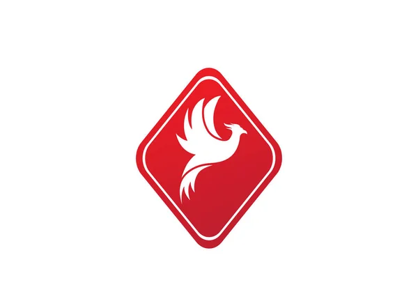 Phoenix Oiseau Logo Isolé Sur Fond Blanc — Image vectorielle