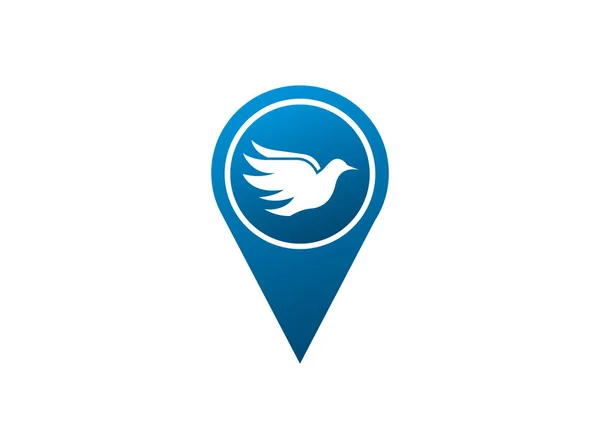 Dove Bird Logo Isolated White Background — Stock Vector