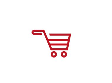 Alışveriş sepeti basit simgesi beyaz arka plan üzerinde izole 