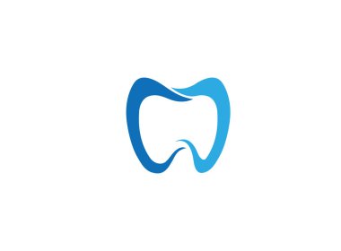 beyaz arka plan üzerinde izole diş basit logosu