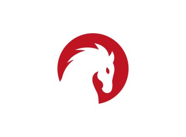 beyaz arka plan üzerinde izole at kafası basit simgesi