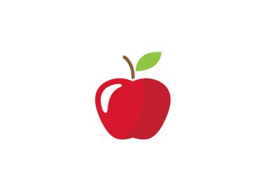 Elma basit simgesi beyaz arka plan üzerinde izole