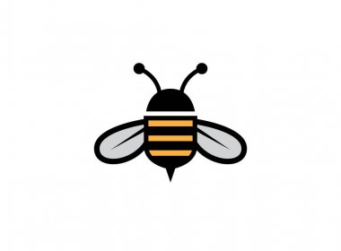 Beyaz arka planda bal arısı logosu 