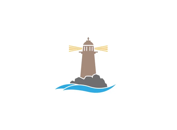 Логотип Маяка Изолирован Белом Фоне — стоковый вектор