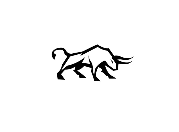 Bull Eenvoudige Icoon Geïsoleerd Witte Achtergrond — Stockvector