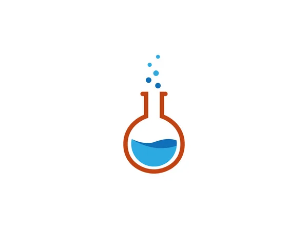Frasco Químico Logotipo Simples Isolado Fundo Branco — Vetor de Stock