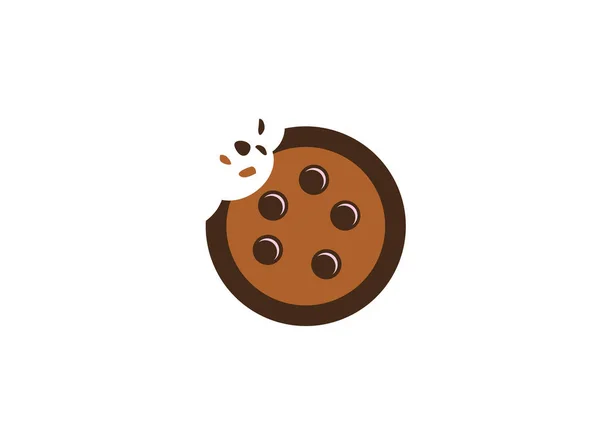 Galleta Chocolate Icono Simple Aislado Sobre Fondo Blanco — Vector de stock