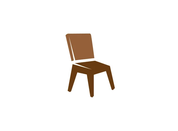 Brown Chair Icon Isolated White Background — Stock Vector