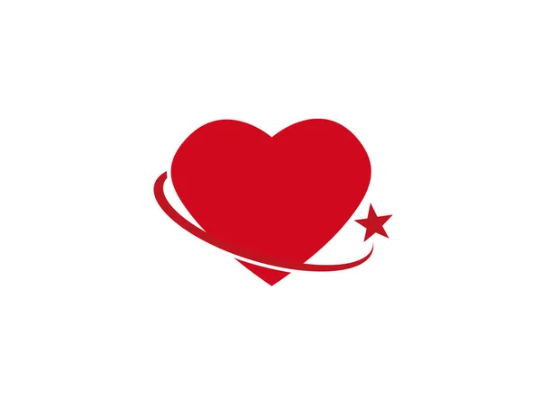 Καρδιά Λογότυπο Αστέρι Λευκό Φόντο — Διανυσματικό Αρχείο