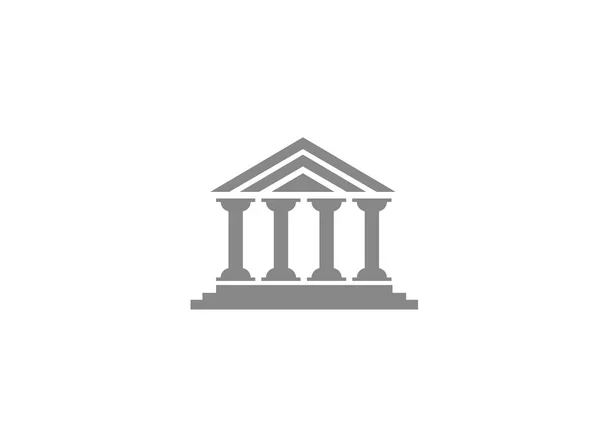 Здание Логотипом Колонн Белом Фоне — стоковый вектор