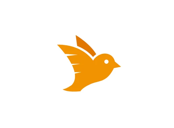 Icono Simple Pájaro Naranja Aislado Sobre Fondo Blanco — Vector de stock