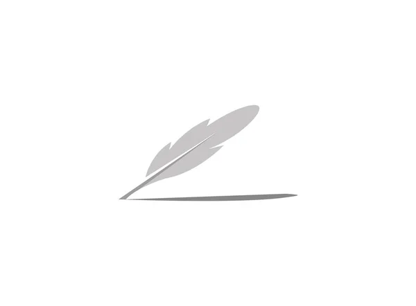 Grijs Quill Logo Geïsoleerd Witte Achtergrond — Stockvector