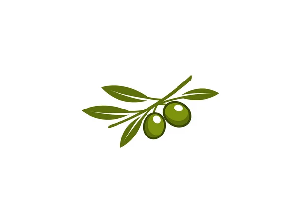 Olive Twig Simple Icon Isolated White Background — Stock Vector