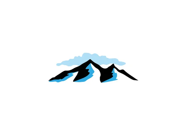 Dağ Basit Logosu Beyaz Arka Plan Izole — Stok Vektör