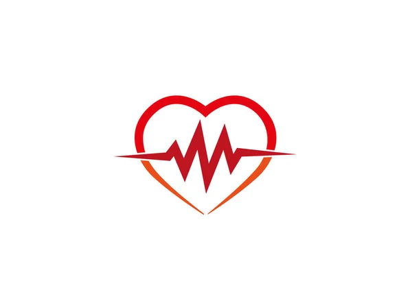 Línea Cardiograma Logotipo Del Corazón Sobre Fondo Blanco — Archivo Imágenes Vectoriales