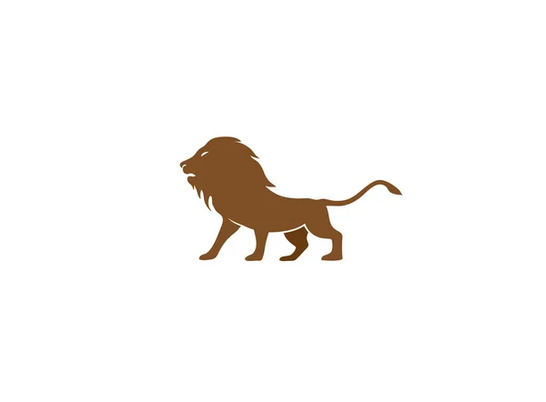 Lion Silhouet Pictogram Geïsoleerd Witte Achtergrond — Stockvector