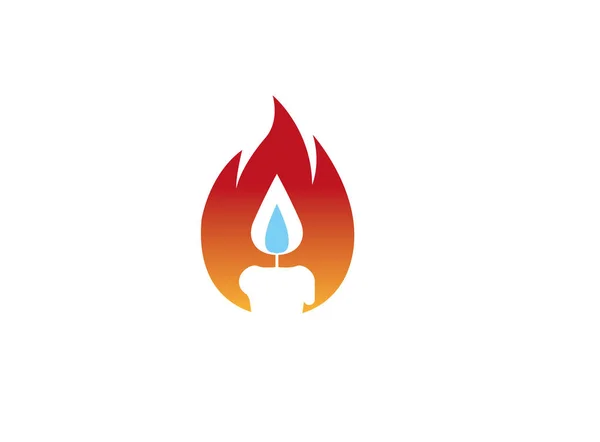 Tűz Lapos Ikon Izolált Fehér Háttér — Stock Vector