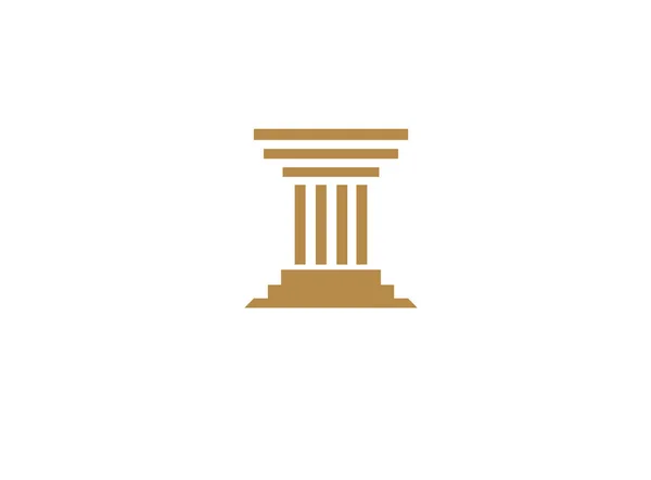 隔离在白色背景上的希腊柱结构徽标 — 图库矢量图片