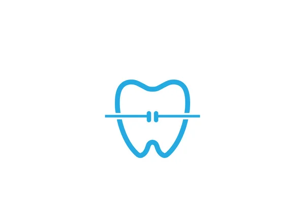 Ząb Proste Logo Białym Tle — Wektor stockowy