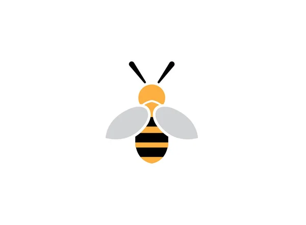 Honey Bee Logo Isolated White Background — Stock Vector