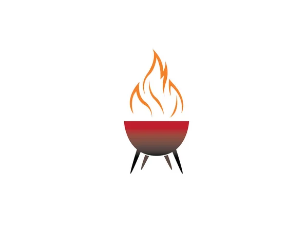 Fire Flat Icon Isolated White Background — Stock Vector