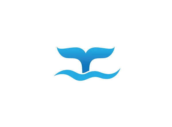 白色背景上的鲸鱼蓝色故事标志 — 图库矢量图片
