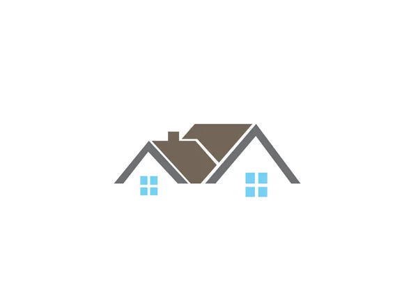 Huis Roof Logo Witte Achtergrond — Stockvector