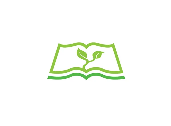 Logo Del Libro Ecológico Sobre Fondo Blanco — Archivo Imágenes Vectoriales