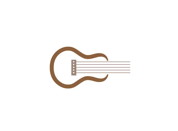 Guitare Simple Logo White Background — Stock Vector