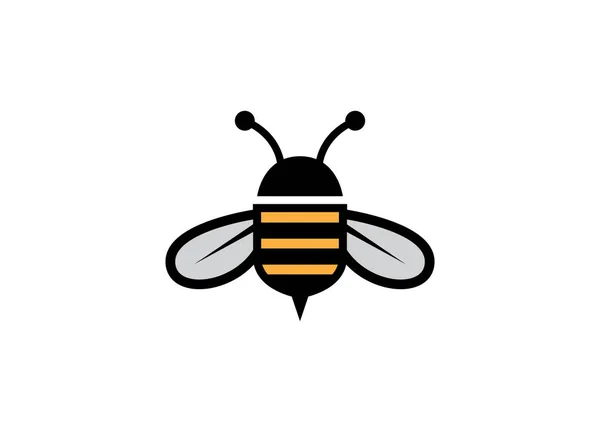 Honey Bee Logo White Background — Stock Vector