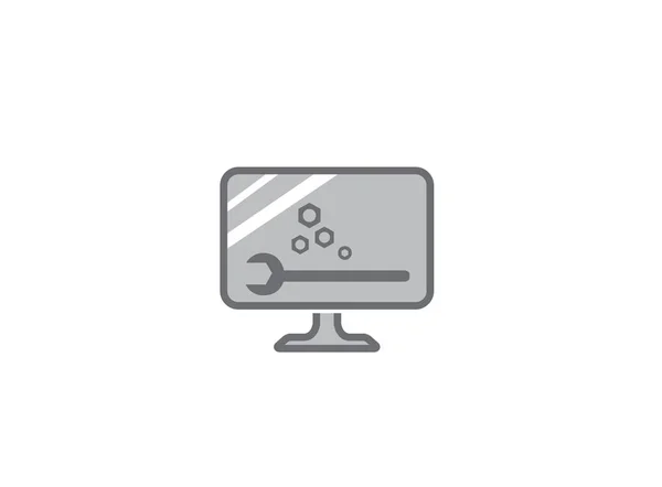 Logo Concettuale Delle Opzioni Del Computer Sfondo Bianco — Vettoriale Stock