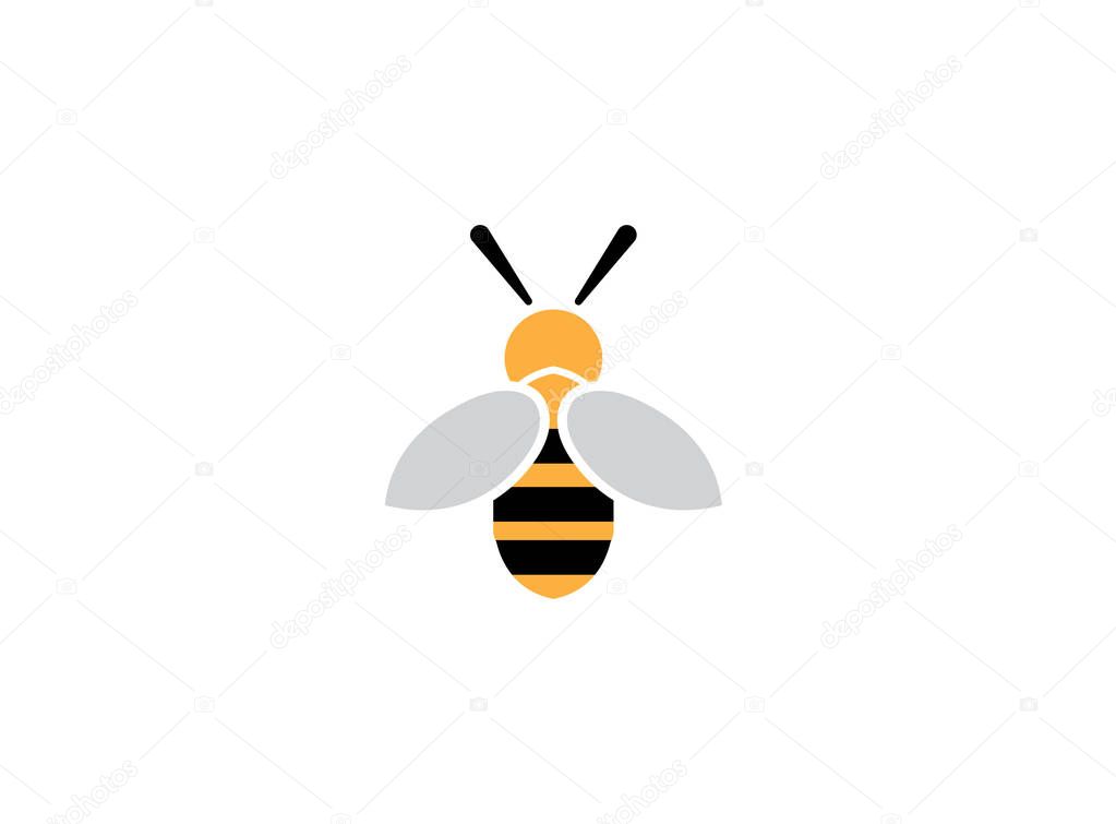 honey bee logo isolated on white background 