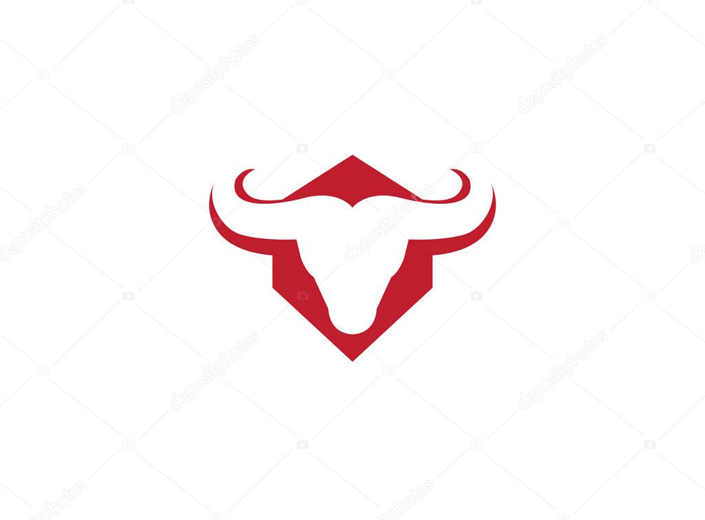 Bull head logo on white background 