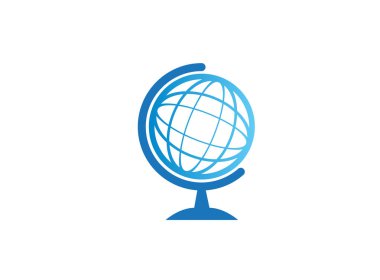 Beyaz arka planda Küre simgesi logo tasarımı illüstrasyon