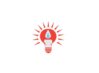 beyaz arka plan üzerinde logo tasarım illüstrasyon için ampul mum