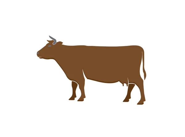 Vaca Lechera Para Logo Diseño Ilustración Vector Sobre Fondo Blanco —  Fotos de Stock