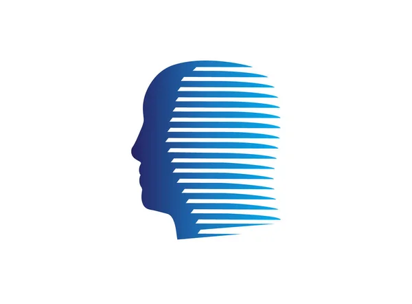 Psiquiatra Cabeça Resumo Linhas Efeitos Logotipo Design Ilustração Fundo Branco — Fotografia de Stock