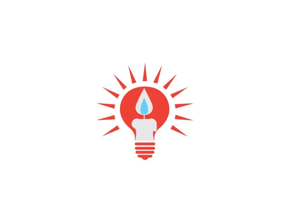 candle in the bulb for logo design illustration on white background