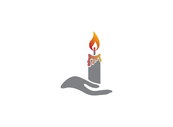 Candlewick Viasz Logo Design Illusztráció Egy Fehér Elszigetelt Háttér — Stock Fotó