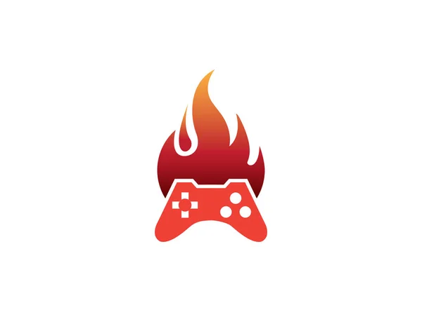 Console Gamer Feu Symbole Vectoriel Logo Conception Illustration Sur Fond — Photo