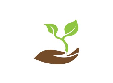 Beyaz arkaplanda logo tasarımı çizimi için bitkisel bakım için bırakılan yapraklar