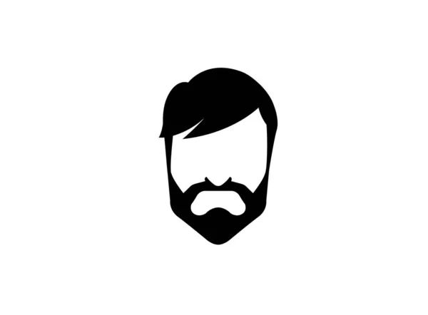 Cheveux Barbe Moustache Élégant Gentleman Pour Logo Design Illustration Coiffeur — Photo