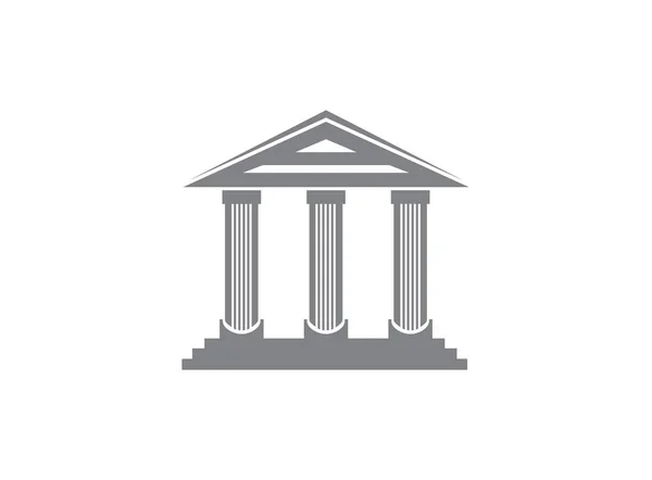 Здание Римского Храма Иллюстрации Дизайна Логотипа Белом Фоне — стоковое фото