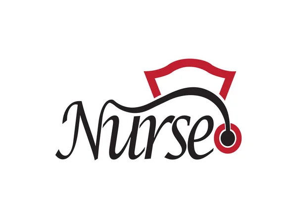 Fuente Nurse Con Estetoscopio Ilustración Del Diseño Del Logotipo Del —  Fotos de Stock