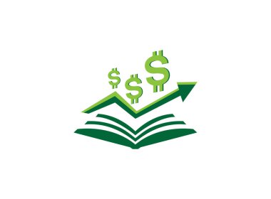 kitap para büyüme grafiği ve yatırım para birimi koleksiyonu. Satış ikonunu yükselt ve logo, web, uygulama, UI için modern para büyütme sembolü. İlerleme simgesi basit bir işaret. para kar beyazı beyaz arkaplanda izole