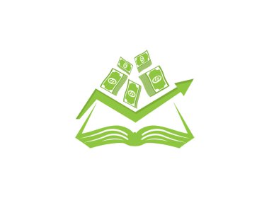 kitap para büyüme grafiği ve yatırım para birimi koleksiyonu. Satış ikonunu yükselt ve logo, web, uygulama, UI için modern para büyütme sembolü. İlerleme simgesi basit bir işaret. para kar beyazı beyaz arkaplanda izole