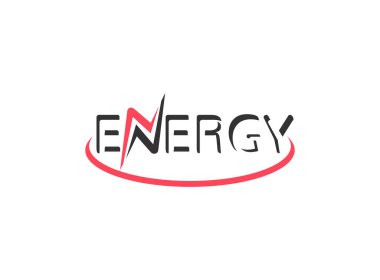 Enerji font logosu tasarımı. Enerji metni logosu. Beyaz arkaplan üzerinde metin