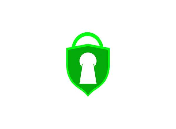 Ochrona Tarczy Ikoną Blokady Izolowane Bezpieczny Symbol Logo Safeguard Białym — Zdjęcie stockowe